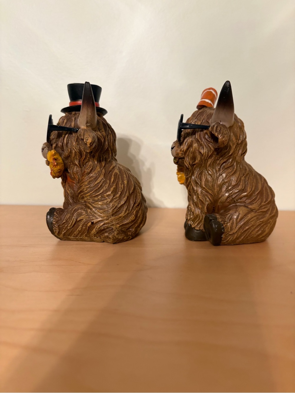 Hobby Lobby Highland Cow Autumn Cow Figurine Pair - Brown Seasonal Home Accent - Picture 4 of 4